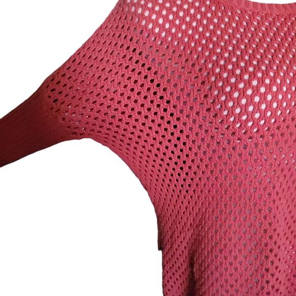 PRANA Parker Open Knit 100% Organic Cotton Sweater Red Slate Womens XSmall - Picture 6 of 11